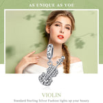 Violino in argento puro S925 con accessori pendenti fai da te in zircone