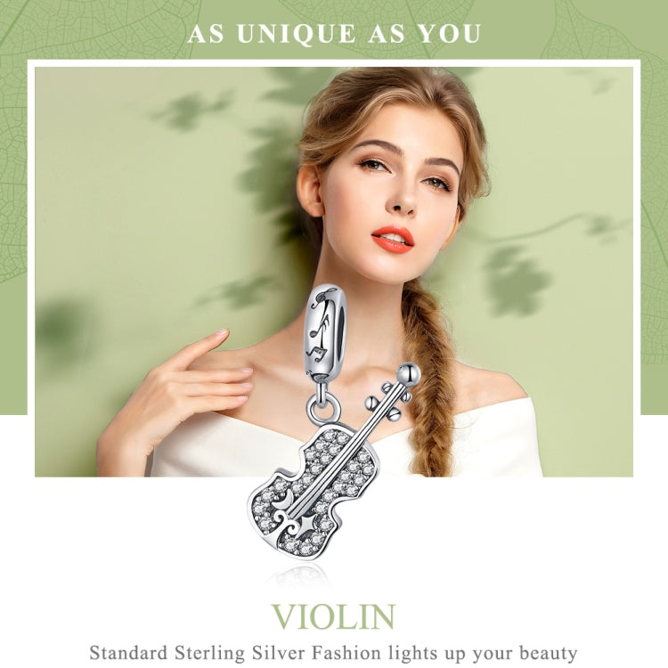 Violino in argento puro S925 con accessori pendenti fai da te in zircone