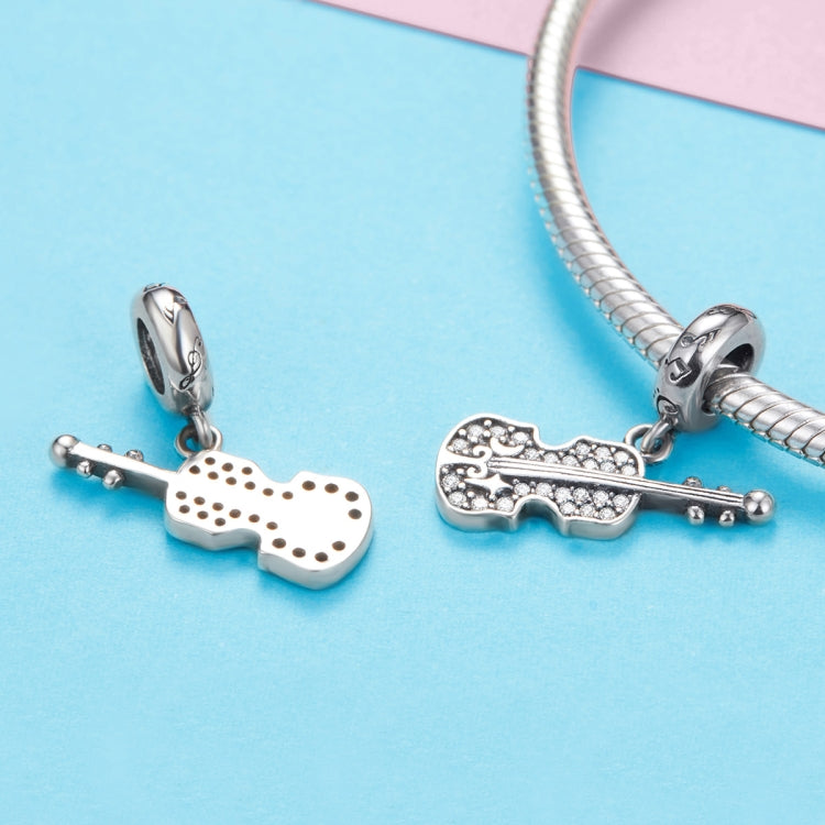 Violino in argento puro S925 con accessori pendenti fai da te in zircone