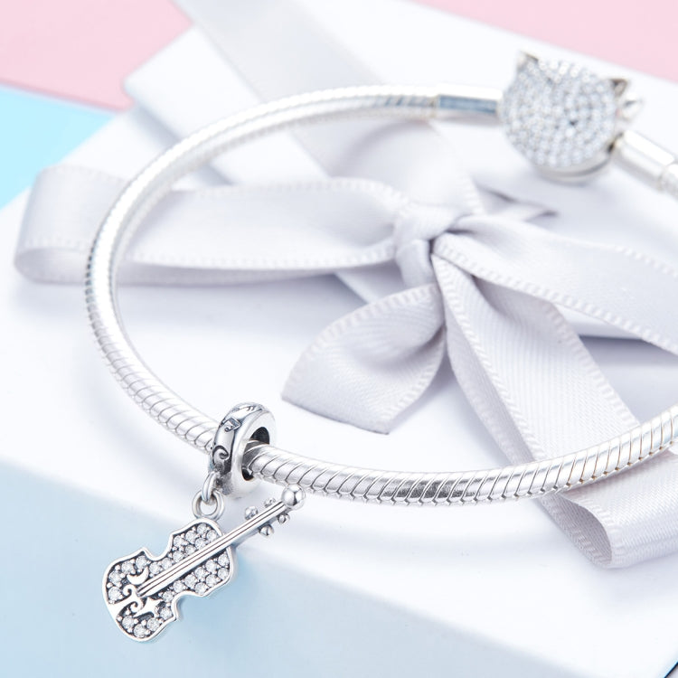 Violino in argento puro S925 con accessori pendenti fai da te in zircone