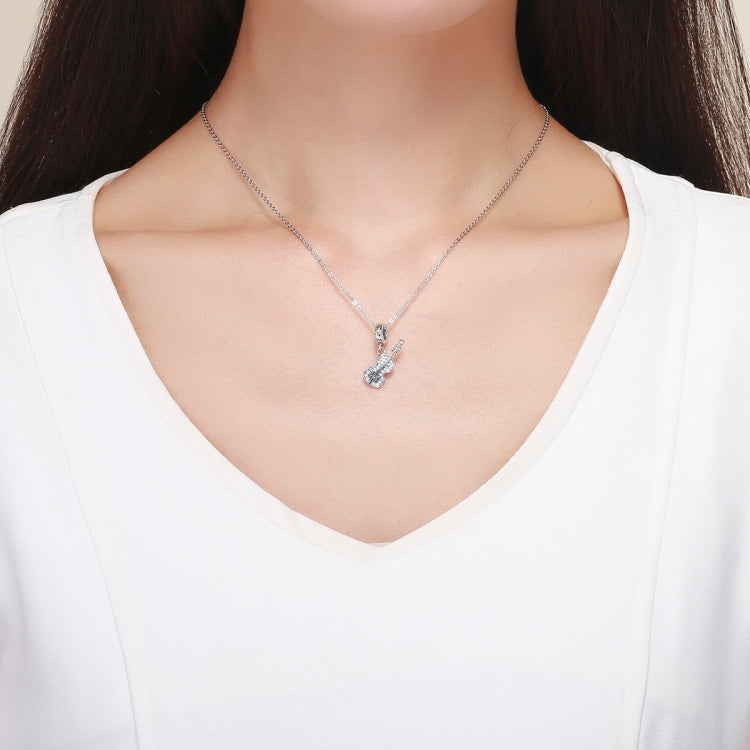 Violino in argento puro S925 con accessori pendenti fai da te in zircone