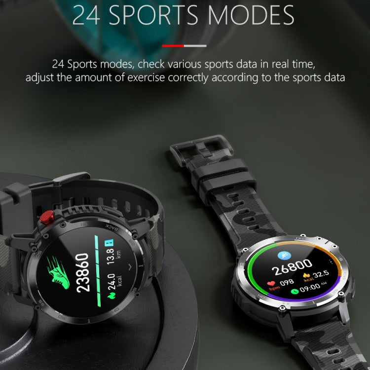 Smartwatch Bluetooth con schermo rotondo da 1,6 pollici C22, supporto per il monitoraggio della salute e 24 modalità sportive