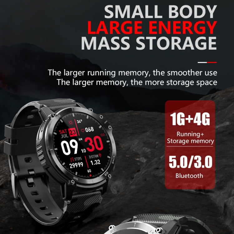 Smartwatch Bluetooth con schermo rotondo da 1,6 pollici C22, supporto per il monitoraggio della salute e 24 modalità sportive