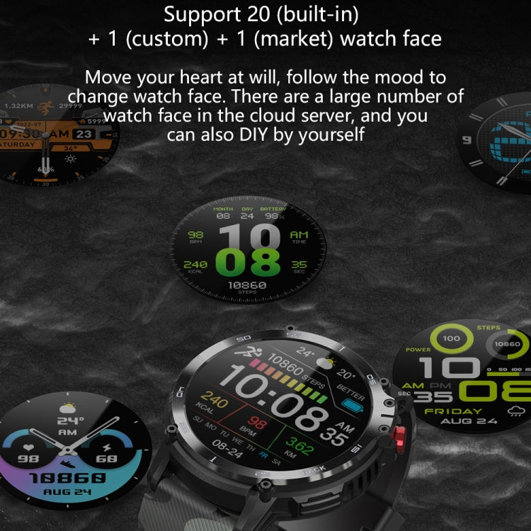 Smartwatch Bluetooth con schermo rotondo da 1,6 pollici C22, supporto per il monitoraggio della salute e 24 modalità sportive
