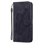 Custodia per telefono in pelle con vibrazione orizzontale in rilievo con farfalle effetto pelle retrò, For Samsung Galaxy A55 5G, For Samsung Galaxy A35 5G