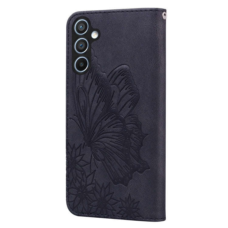Custodia per telefono in pelle con vibrazione orizzontale in rilievo con farfalle effetto pelle retrò, For Samsung Galaxy A55 5G, For Samsung Galaxy A35 5G
