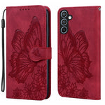 Custodia per telefono in pelle con vibrazione orizzontale in rilievo con farfalle effetto pelle retrò, For Samsung Galaxy A55 5G, For Samsung Galaxy A35 5G