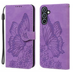Custodia per telefono in pelle con vibrazione orizzontale in rilievo con farfalle effetto pelle retrò, For Samsung Galaxy A55 5G, For Samsung Galaxy A35 5G