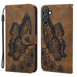 Custodia per telefono in pelle con vibrazione orizzontale in rilievo con farfalle effetto pelle retrò, For Samsung Galaxy A17 5G / A26 5G, For Samsung Galaxy A56 5G, For Samsung Galaxy A36 5G, For Samsung Galaxy A16 5G
