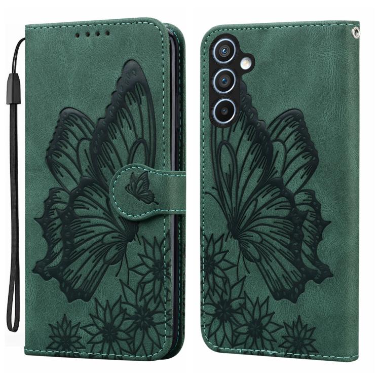 Custodia per telefono in pelle con vibrazione orizzontale in rilievo con farfalle effetto pelle retrò, For Samsung Galaxy A17 5G / A26 5G, For Samsung Galaxy A56 5G, For Samsung Galaxy A36 5G, For Samsung Galaxy A16 5G