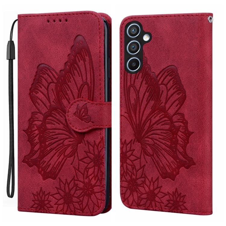 Custodia per telefono in pelle con vibrazione orizzontale in rilievo con farfalle effetto pelle retrò, For Samsung Galaxy A17 5G / A26 5G, For Samsung Galaxy A56 5G, For Samsung Galaxy A36 5G, For Samsung Galaxy A16 5G