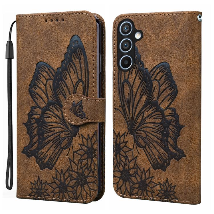 Custodia per telefono in pelle con vibrazione orizzontale in rilievo con farfalle effetto pelle retrò, For Samsung Galaxy A17 5G / A26 5G, For Samsung Galaxy A56 5G, For Samsung Galaxy A36 5G, For Samsung Galaxy A16 5G