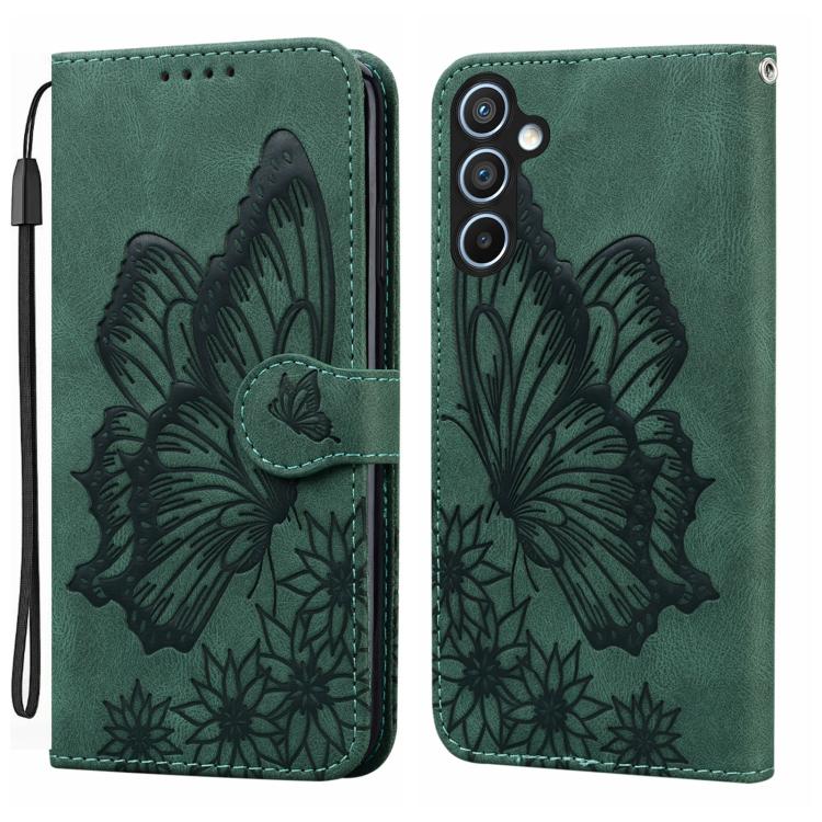Custodia per telefono in pelle con vibrazione orizzontale in rilievo con farfalle effetto pelle retrò, For Samsung Galaxy A17 5G / A26 5G, For Samsung Galaxy A56 5G, For Samsung Galaxy A36 5G, For Samsung Galaxy A16 5G