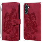 Custodia per telefono in pelle con vibrazione orizzontale in rilievo con farfalle effetto pelle retrò, For Samsung Galaxy A17 5G / A26 5G, For Samsung Galaxy A56 5G, For Samsung Galaxy A36 5G, For Samsung Galaxy A16 5G