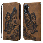Custodia per telefono in pelle con vibrazione orizzontale in rilievo con farfalle effetto pelle retrò, For Samsung Galaxy A17 5G / A26 5G, For Samsung Galaxy A56 5G, For Samsung Galaxy A36 5G, For Samsung Galaxy A16 5G