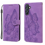 Custodia per telefono in pelle con vibrazione orizzontale in rilievo con farfalle effetto pelle retrò, For Samsung Galaxy A17 5G / A26 5G, For Samsung Galaxy A56 5G, For Samsung Galaxy A36 5G, For Samsung Galaxy A16 5G
