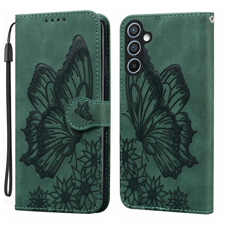 Custodia per telefono in pelle con vibrazione orizzontale in rilievo con farfalle effetto pelle retrò, For Samsung Galaxy A17 5G / A26 5G, For Samsung Galaxy A56 5G, For Samsung Galaxy A36 5G, For Samsung Galaxy A16 5G
