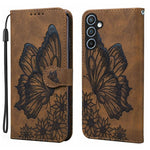 Custodia per telefono in pelle con vibrazione orizzontale in rilievo con farfalle effetto pelle retrò, For Samsung Galaxy A17 5G / A26 5G, For Samsung Galaxy A56 5G, For Samsung Galaxy A36 5G, For Samsung Galaxy A16 5G
