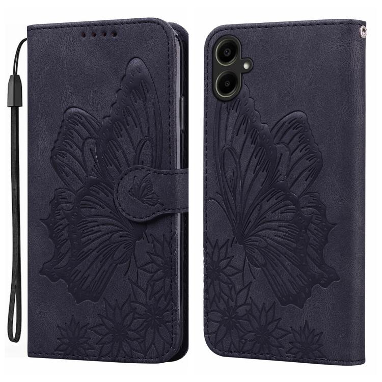Custodia per telefono in pelle con vibrazione orizzontale in rilievo con farfalle effetto pelle retrò, For Samsung Galaxy A57 5G, For Samsung Galaxy A37 5G, For Galaxy A27 5G, For Samsung Galaxy A07 4G / A06 4G