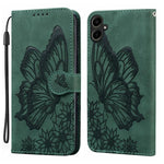 Custodia per telefono in pelle con vibrazione orizzontale in rilievo con farfalle effetto pelle retrò, For Samsung Galaxy A57 5G, For Samsung Galaxy A37 5G, For Galaxy A27 5G, For Samsung Galaxy A07 4G / A06 4G