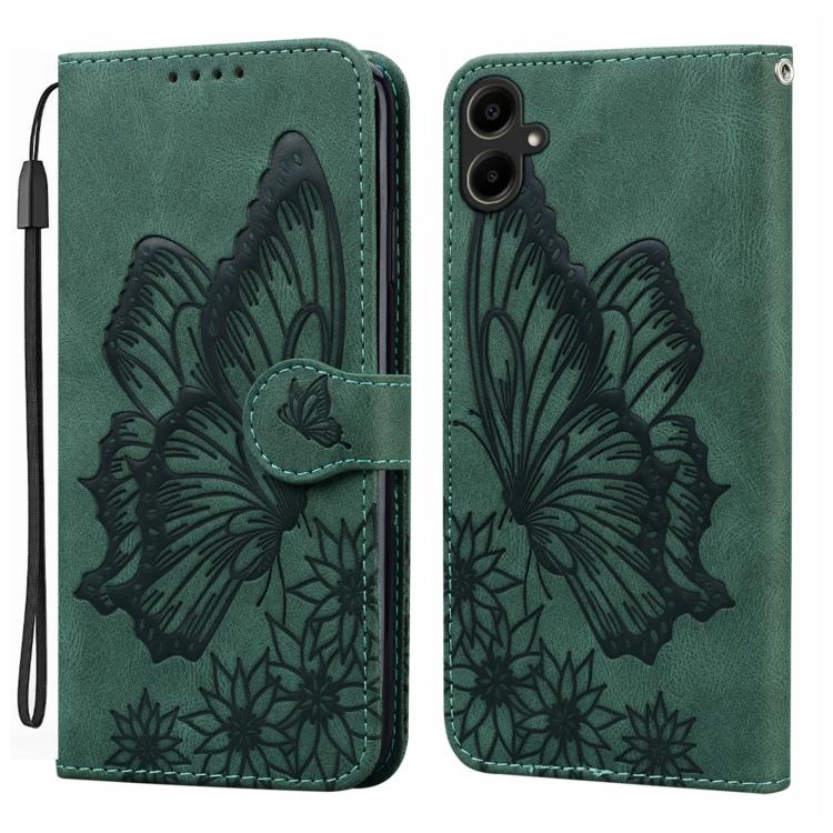 Custodia per telefono in pelle con vibrazione orizzontale in rilievo con farfalle effetto pelle retrò, For Samsung Galaxy A57 5G, For Samsung Galaxy A37 5G, For Galaxy A27 5G, For Samsung Galaxy A07 4G / A06 4G