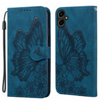 Custodia per telefono in pelle con vibrazione orizzontale in rilievo con farfalle effetto pelle retrò, For Samsung Galaxy A57 5G, For Samsung Galaxy A37 5G, For Galaxy A27 5G, For Samsung Galaxy A07 4G / A06 4G