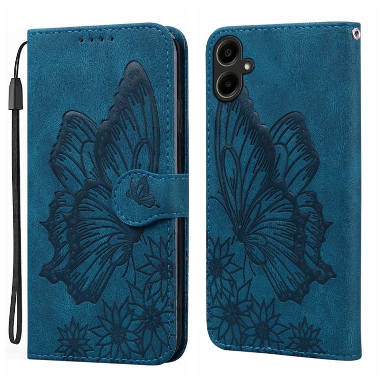 Custodia per telefono in pelle con vibrazione orizzontale in rilievo con farfalle effetto pelle retrò, For Samsung Galaxy A57 5G, For Samsung Galaxy A37 5G, For Galaxy A27 5G, For Samsung Galaxy A07 4G / A06 4G