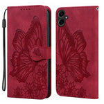 Custodia per telefono in pelle con vibrazione orizzontale in rilievo con farfalle effetto pelle retrò, For Samsung Galaxy A57 5G, For Samsung Galaxy A37 5G, For Galaxy A27 5G, For Samsung Galaxy A07 4G / A06 4G