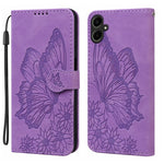 Custodia per telefono in pelle con vibrazione orizzontale in rilievo con farfalle effetto pelle retrò, For Samsung Galaxy A57 5G, For Samsung Galaxy A37 5G, For Galaxy A27 5G, For Samsung Galaxy A07 4G / A06 4G