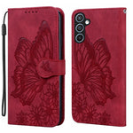 Custodia per telefono in pelle con vibrazione orizzontale in rilievo con farfalle effetto pelle retrò, For Samsung Galaxy A57 5G, For Samsung Galaxy A37 5G, For Galaxy A27 5G, For Samsung Galaxy A07 4G / A06 4G