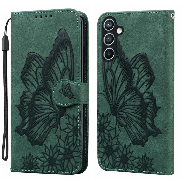 Custodia per telefono in pelle con vibrazione orizzontale in rilievo con farfalle effetto pelle retrò, For Samsung Galaxy A57 5G, For Samsung Galaxy A37 5G, For Galaxy A27 5G, For Samsung Galaxy A07 4G / A06 4G