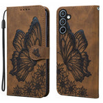 Custodia per telefono in pelle con vibrazione orizzontale in rilievo con farfalle effetto pelle retrò, For Samsung Galaxy A57 5G, For Samsung Galaxy A37 5G, For Galaxy A27 5G, For Samsung Galaxy A07 4G / A06 4G