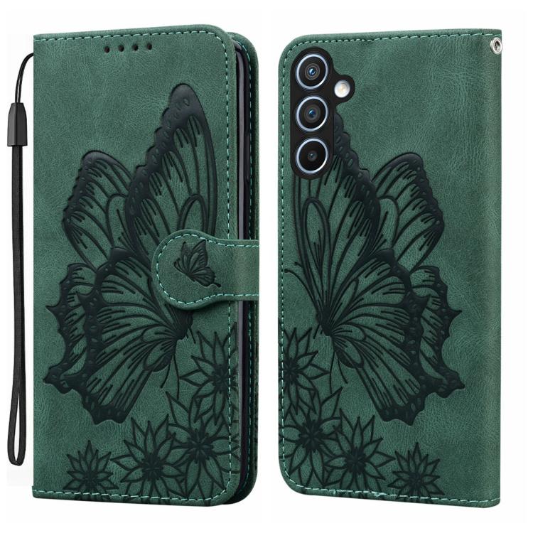 Custodia per telefono in pelle con vibrazione orizzontale in rilievo con farfalle effetto pelle retrò, For Samsung Galaxy A57 5G, For Samsung Galaxy A37 5G, For Galaxy A27 5G, For Samsung Galaxy A07 4G / A06 4G