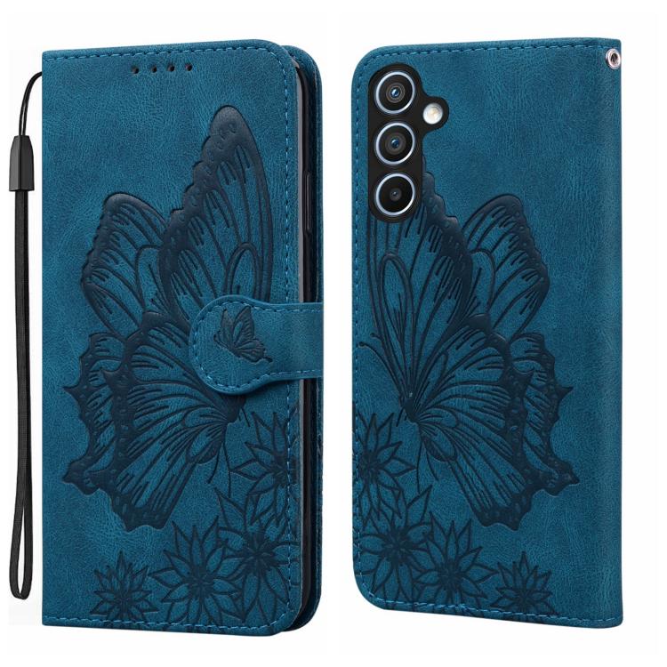 Custodia per telefono in pelle con vibrazione orizzontale in rilievo con farfalle effetto pelle retrò, For Samsung Galaxy A57 5G, For Samsung Galaxy A37 5G, For Galaxy A27 5G, For Samsung Galaxy A07 4G / A06 4G
