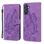 Custodia per telefono in pelle con vibrazione orizzontale in rilievo con farfalle effetto pelle retrò, For Samsung Galaxy A57 5G, For Samsung Galaxy A37 5G, For Galaxy A27 5G, For Samsung Galaxy A07 4G / A06 4G