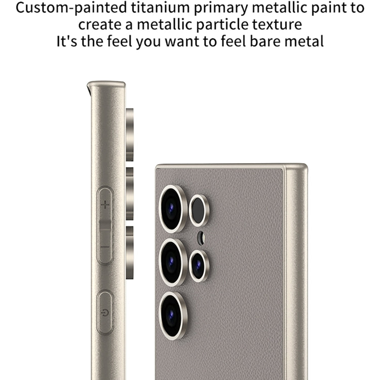 Custodia per telefono a copertura totale in pelle GKK Metal Paint Skin Feel, For Samsung Galaxy S24 Ultra 5G