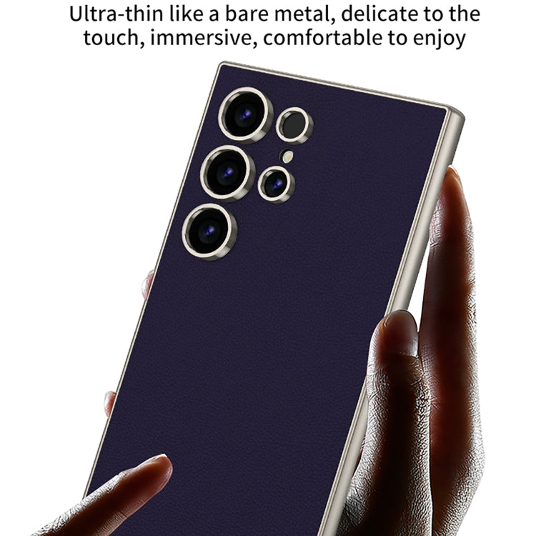 Custodia per telefono a copertura totale in pelle GKK Metal Paint Skin Feel, For Samsung Galaxy S24 Ultra 5G