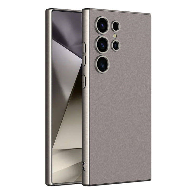 Custodia per telefono a copertura totale in pelle GKK Metal Paint Skin Feel, For Samsung Galaxy S24 Ultra 5G