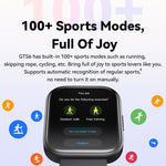 Smartwatch fitness GTS4 da 1,69 pollici, chiamata BT / frequenza cardiaca / pressione sanguigna / MET / temperatura corporea