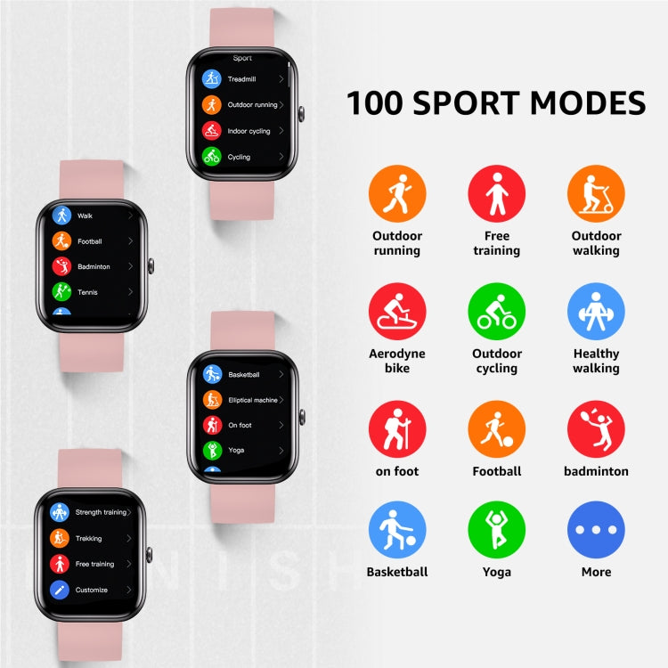 GTS5 Orologio intelligente per la salute fitness da 2,0 pollici, chiamata BT / Frequenza cardiaca / Pressione sanguigna / MET / Glucosio nel sangue