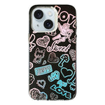 Custodia per telefono in TPU + PC con motivo colorato, For iPhone 15, For iPhone 14