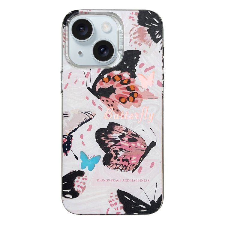 Custodia per telefono in TPU + PC con motivo colorato, For iPhone 15, For iPhone 14