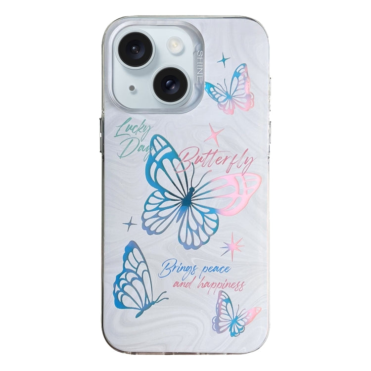 Custodia per telefono in TPU + PC con motivo colorato, For iPhone 15, For iPhone 14