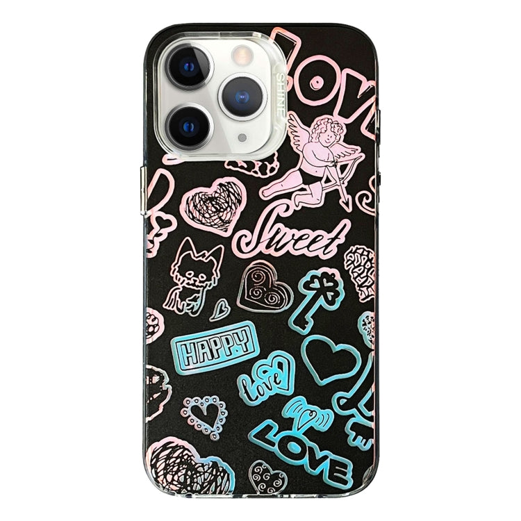 Custodia per telefono in TPU + PC con motivo colorato, For iPhone 11 Pro Max, For iPhone 11