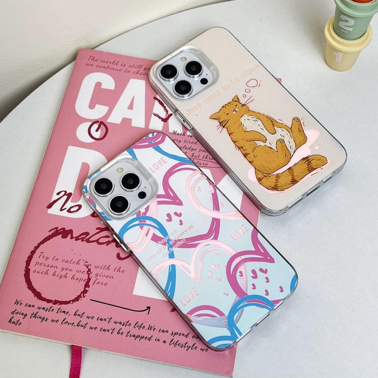 Custodia per telefono in TPU + PC con motivo colorato, For iPhone 15, For iPhone 14
