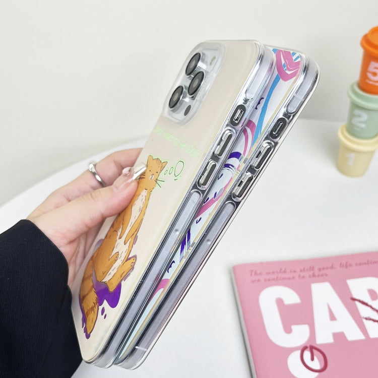 Custodia per telefono in TPU + PC con motivo colorato, For iPhone 15, For iPhone 14