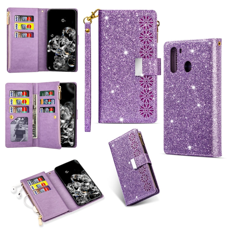 Custodia portafoglio in pelle con cerniera per Samsung Galaxy A50