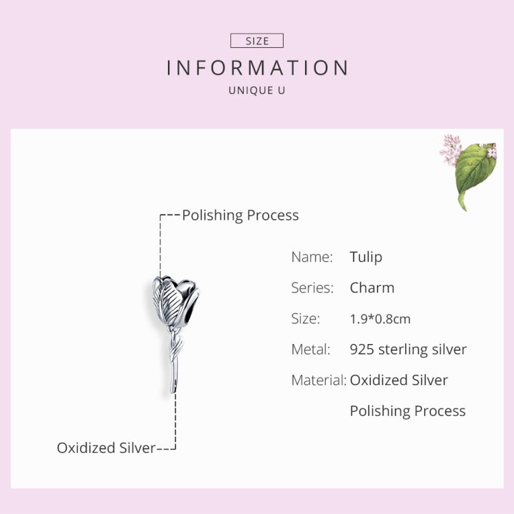 Accessori per collana braccialetto fai-da-te con perline di tulipano in argento sterling S925