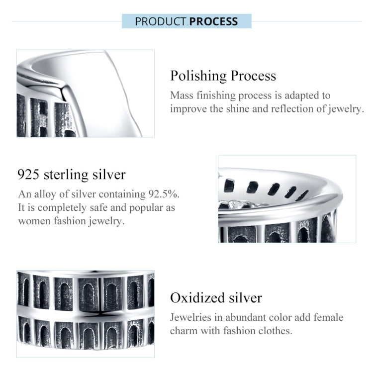 Accessori per collana braccialetto fai-da-te con perline Colosseo in argento sterling S925