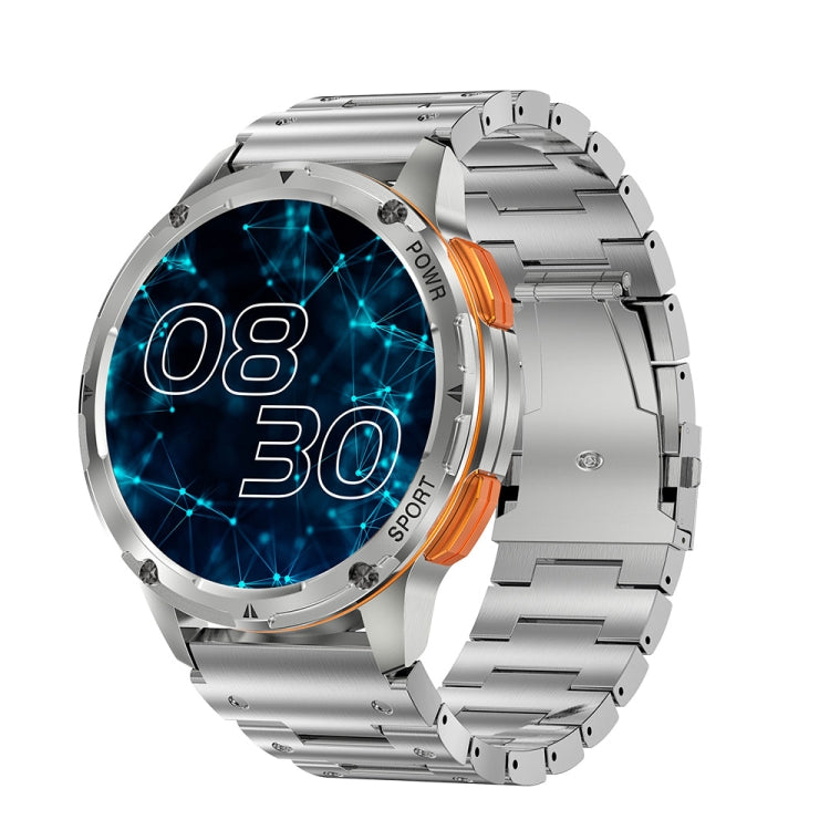 LEMFO AK59 Orologio intelligente con cinturino in acciaio con schermo rotondo AMLOED da 1,43 pollici